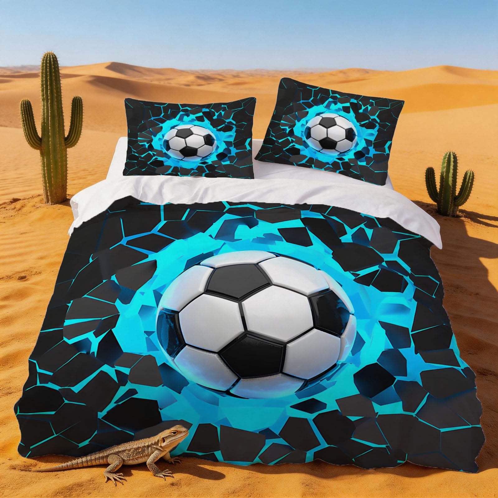 Housse de couette 200x200 football pour transformer la chambre d'un adolescent passionné de ballon