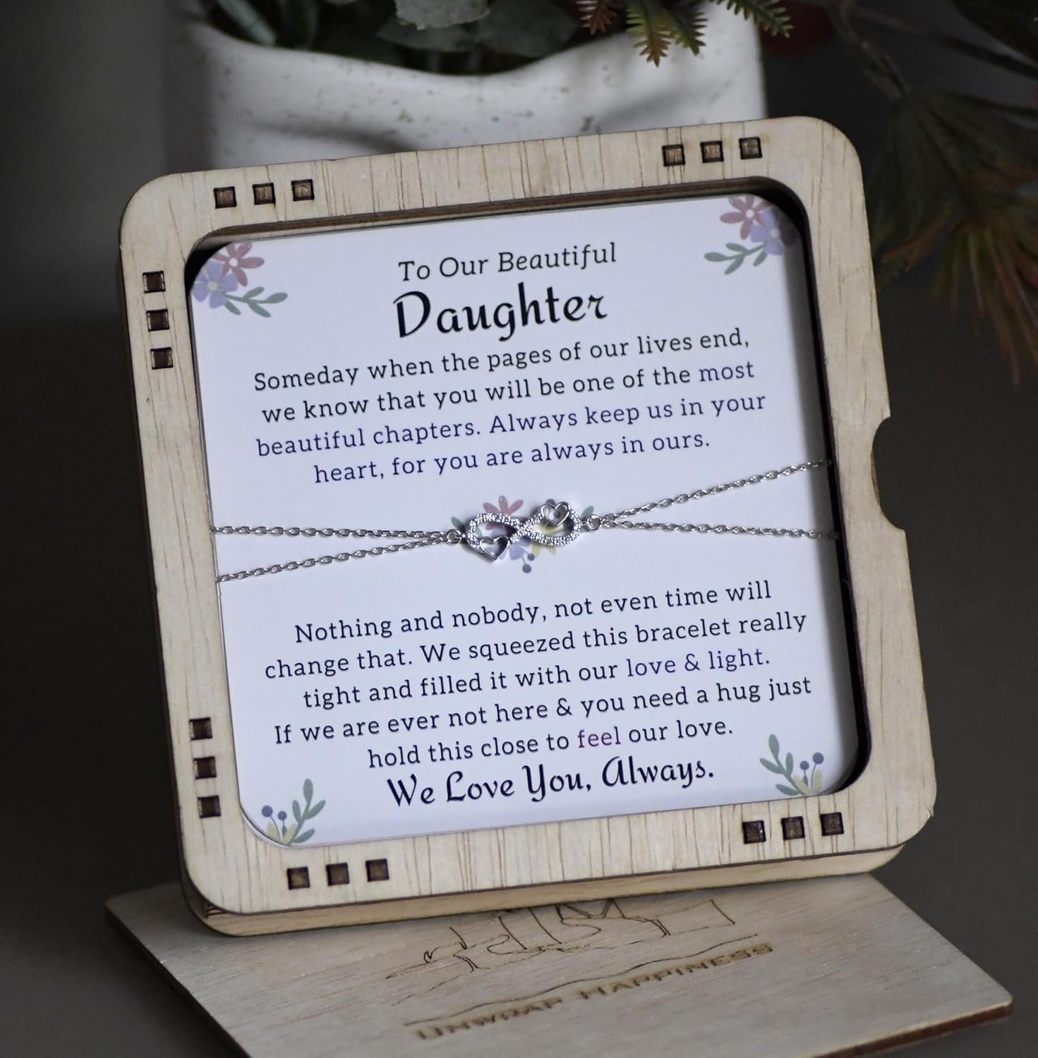 To My Beautiful Daughter I Love You Always from Dad Or Mom, 925 Sterling Silver Infinity Bracelet with Heart touching card, Birthday Gift,Graduation Gift for Daughter From Parents - Image 5