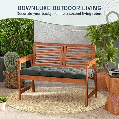 Miniatura 7 de downluxe Cojines para sillas de exteriores, cojín de banco de espuma viscoelástica en forma de U impermeable para columpio, sofá biplaza o patio, 48