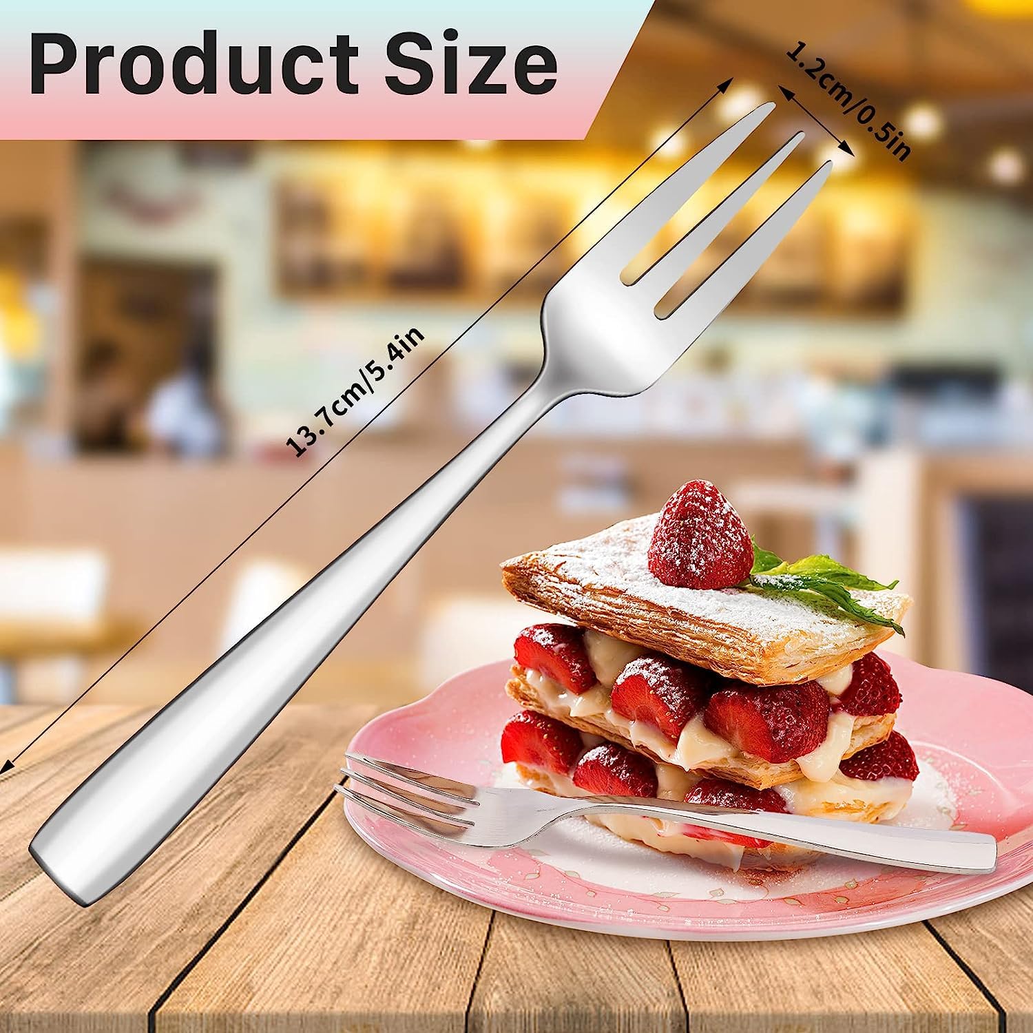 24-Piece Dessert Forks, 5.4 Inch Small, Stainless Steel — Amazon image 2