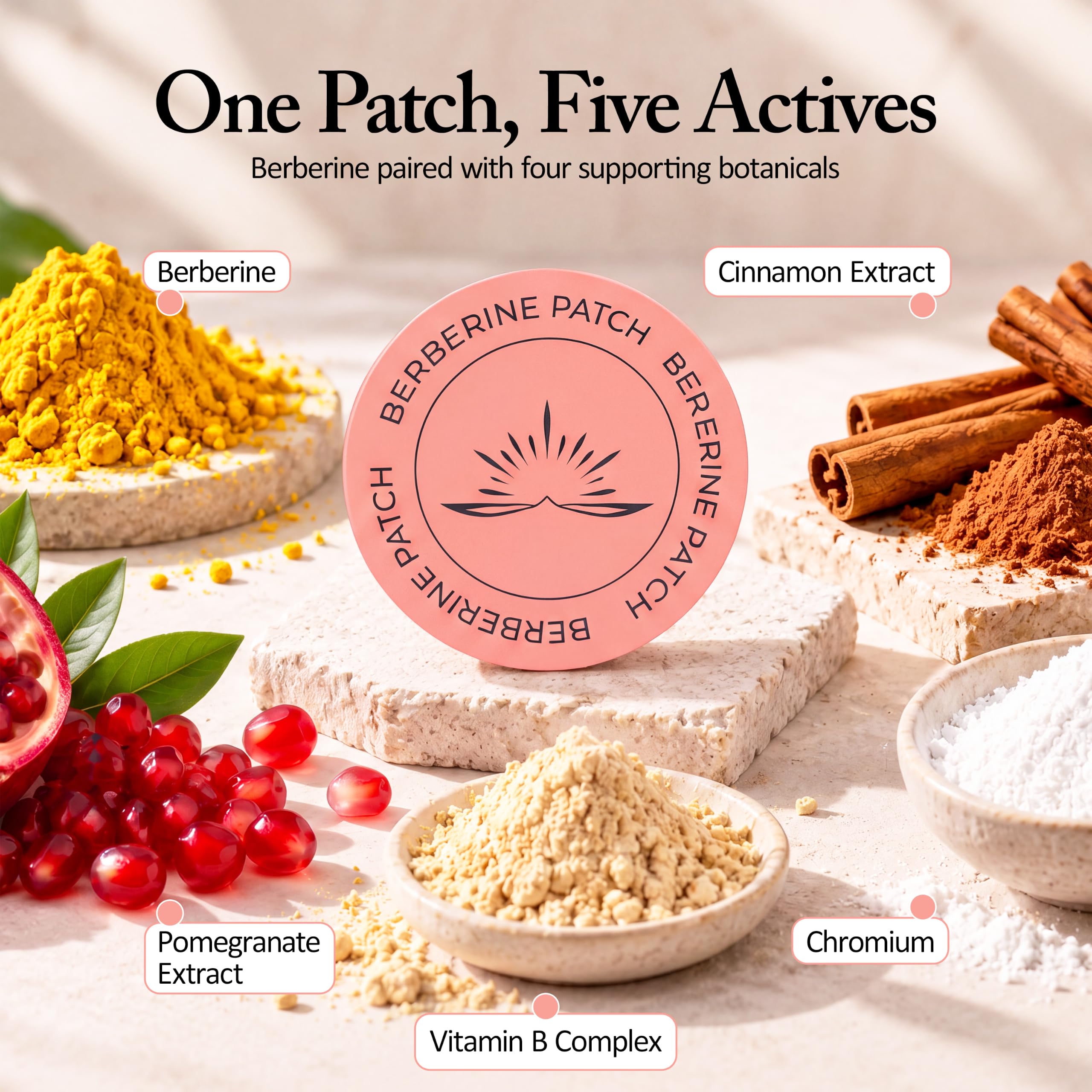 Berberine Patches for Weight Loss & Metabolic Wellness for Women & Men | Patches with L Glutamine, Chromium, Pomegranate and Cinnamon (30 Count) — Amazon image 2
