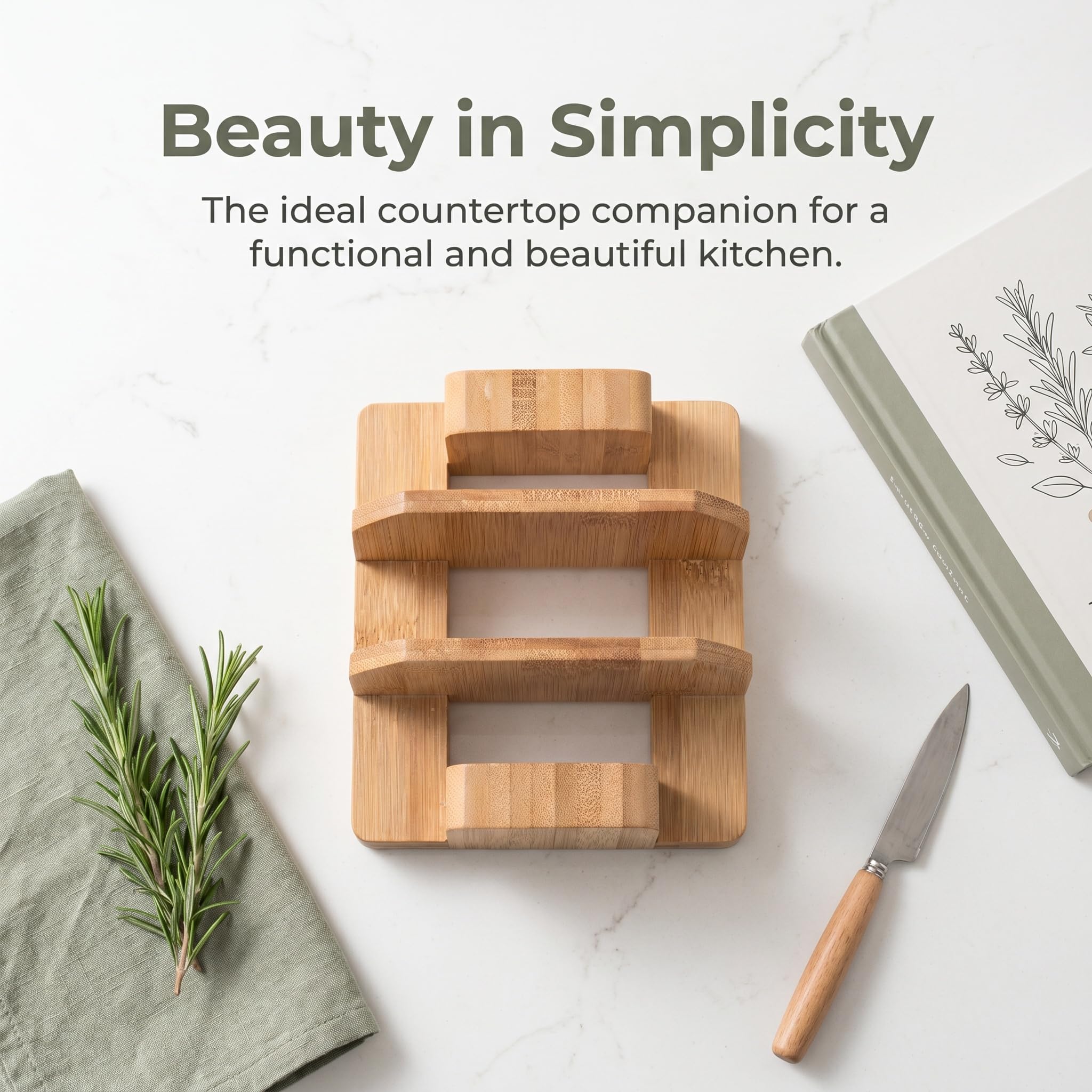 Portatagliere In Legno Di Bambù 3 Scomparti, Organizer Da Cucina Per Taglieri, Salvaspazio Da Appoggio, Versatile Per Pentole E Teglie