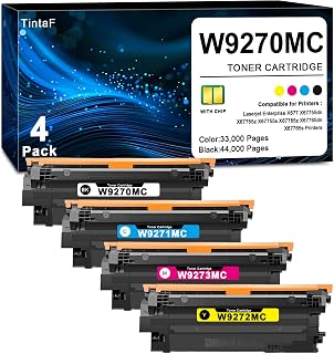 W9270MC W9271MC W9273MC W9272MC Toner Cartridges High Yield with Chip Replacement for HP LaserJet Enterprise X677 X67755dn X67755z X67755s X67765z X67765dn X67765s Printers (4-Pack, B/C/M/Y)