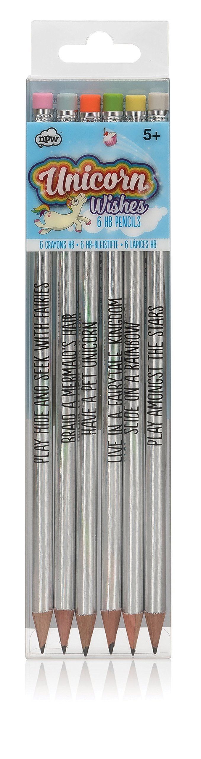 NPW-USA Unicorn Holographic Pencils, 6-Count