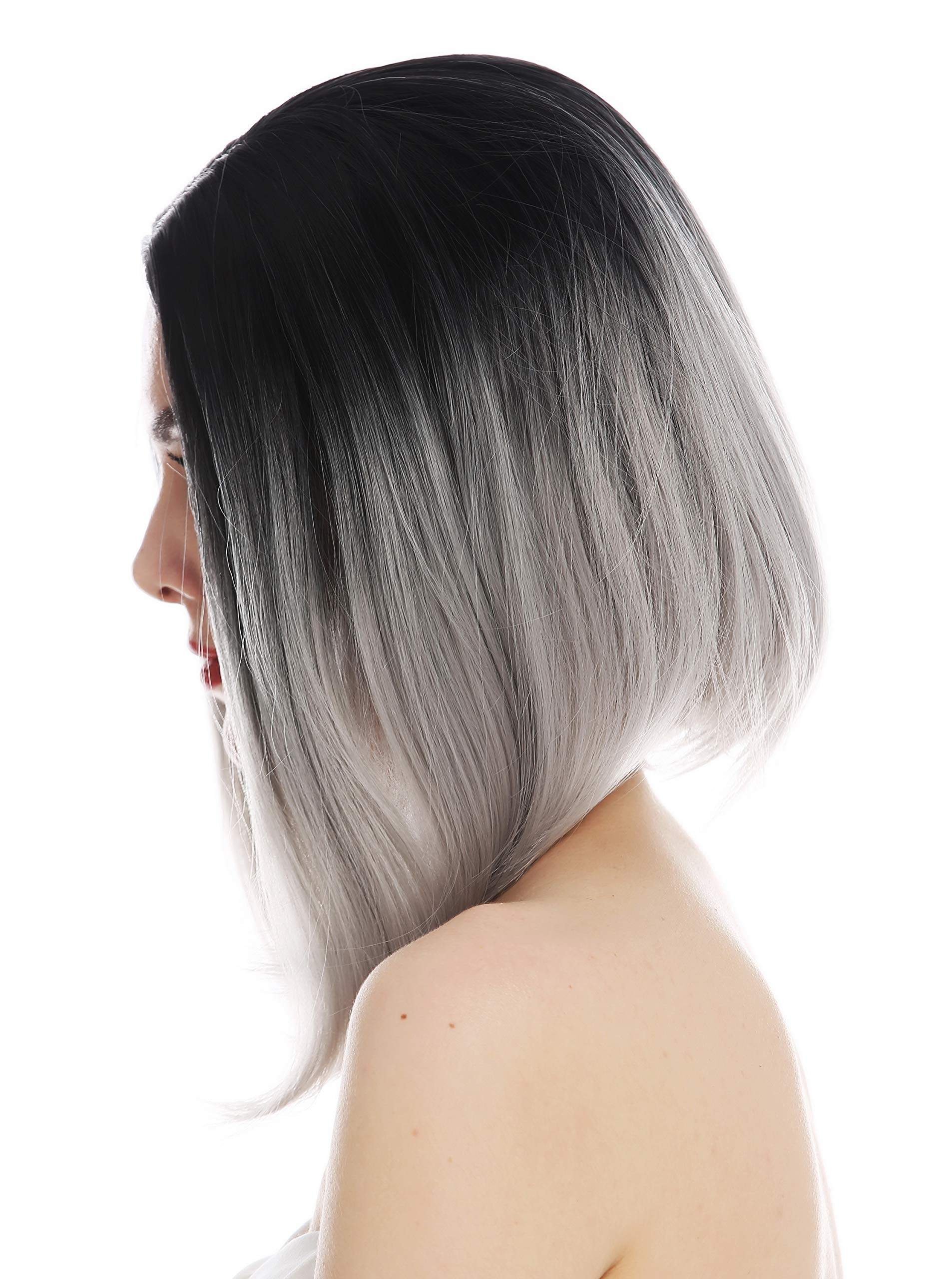 WIG ME UP - TYS-896-1BTT-T0906 wig women's wig long bob clavi cut shoulder length parting ombre black grey - Image 4