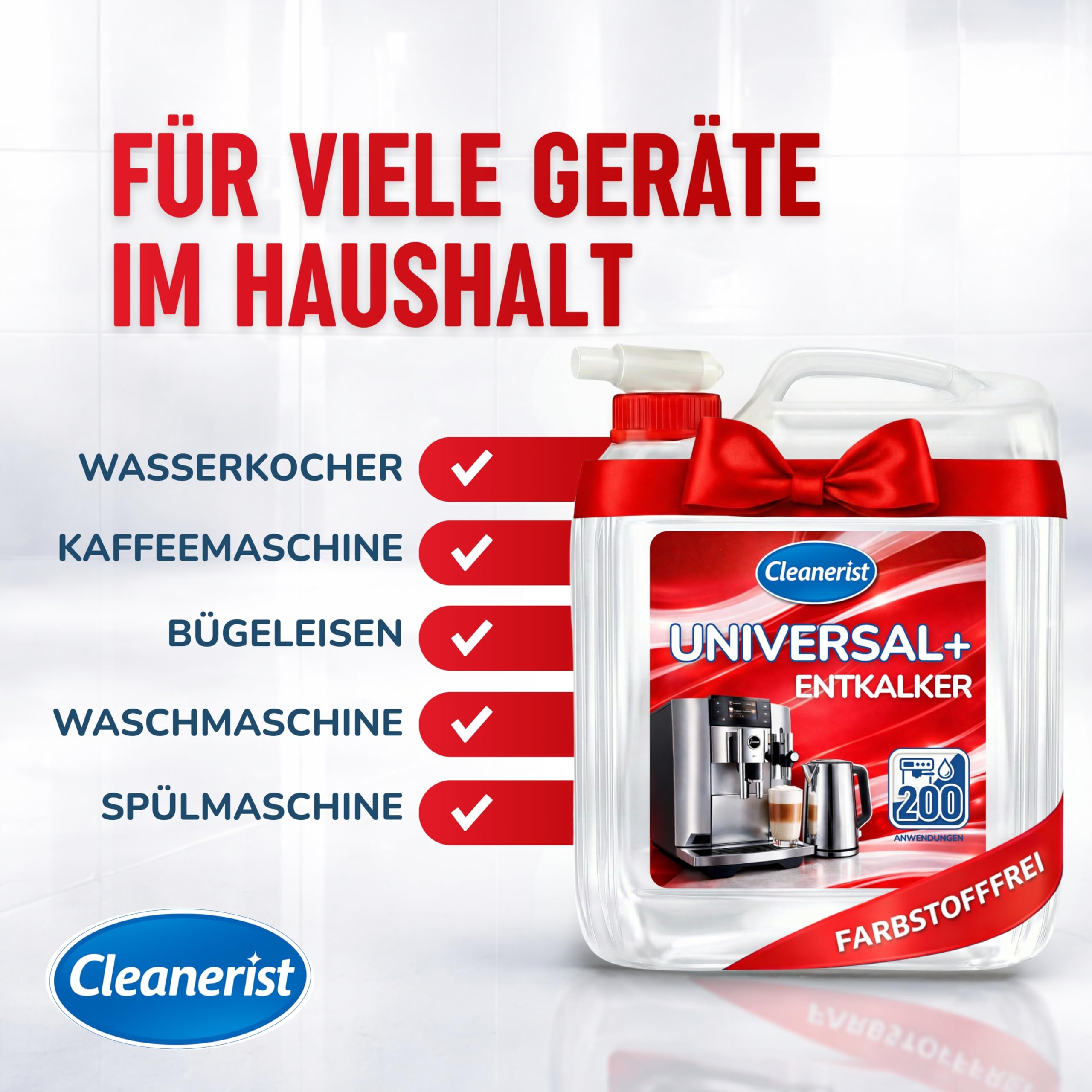 Cleanerist - 2 taniche da 10 l di anticalcare concentrato universale [400 applicazioni], senza coloranti, per macchine da caffè automatiche, bollitori elettrici, elettrodomestici, cucina e bagno