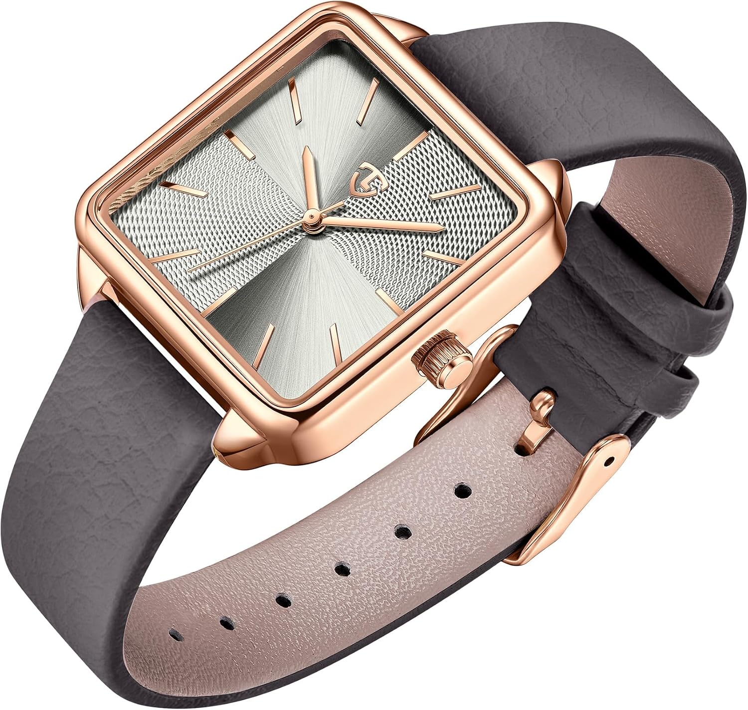 Women’s Square Leather Watch Vintage Elegant Waterproof Analog