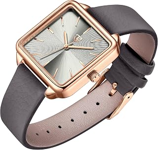 Watches for Women, Square Women's Leather Watch with Elegant Stylish Dial Design, Daily Waterproof Watch, Analog Quartz Dress Watch - Unique Gifts for Her