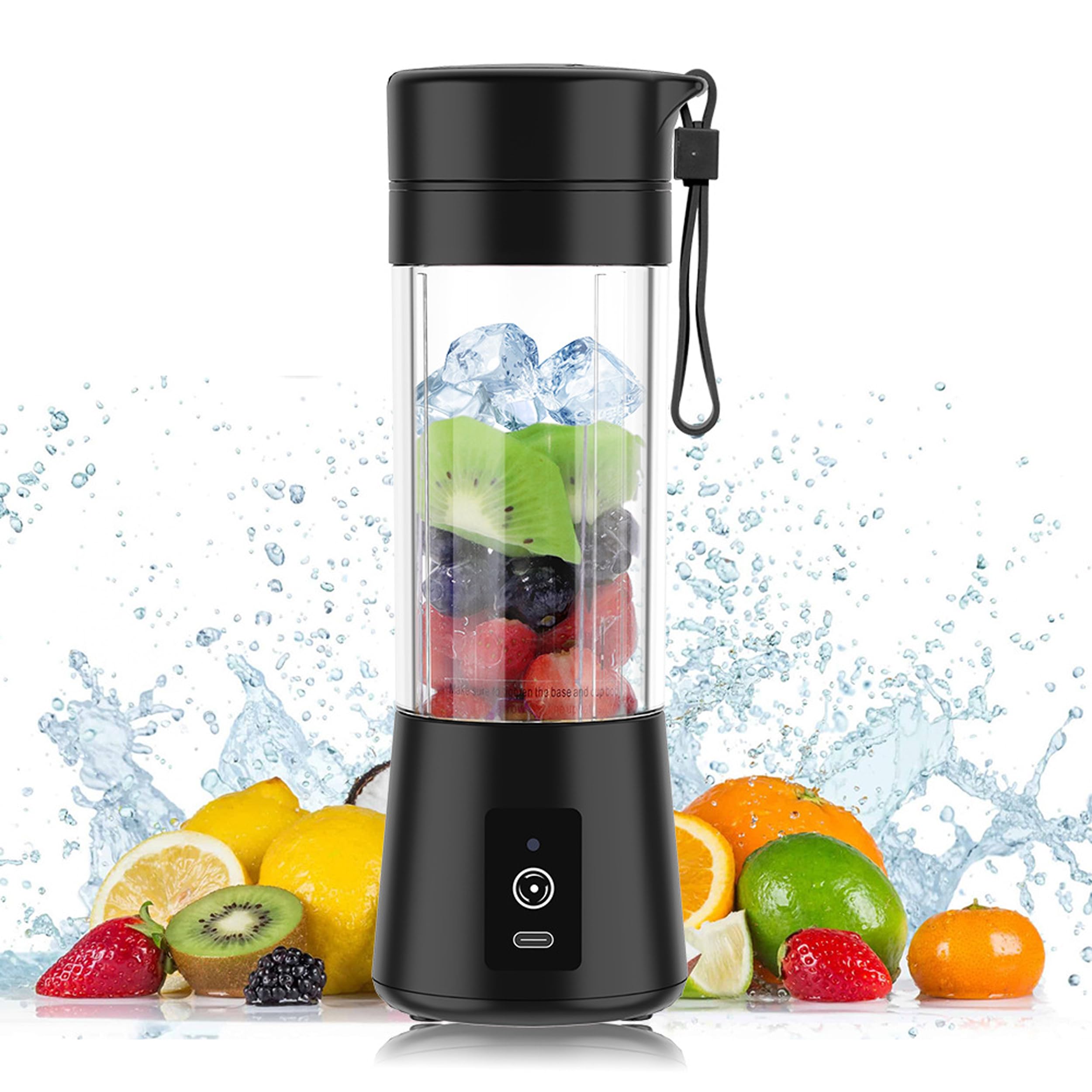 Portable Blender Smoothie Maker Mini Blender 400ML Multifunction Juicer Cup USB Rechargeable 6 Blades Stainless Steel Personal Blender Easy Clean BPA Free,Used For Fruit Vegetable