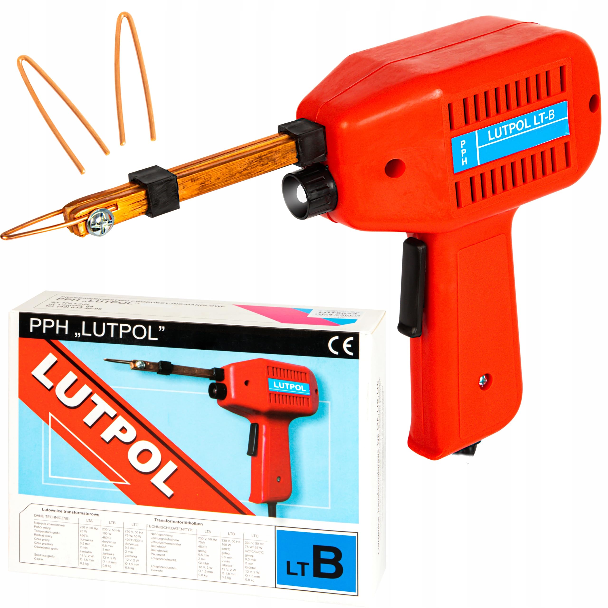 Blow SOLDADOR TRANSFORMATOR LUTPOL LT-B 100W 480C CON PISTOLA DE POTENCIA LED