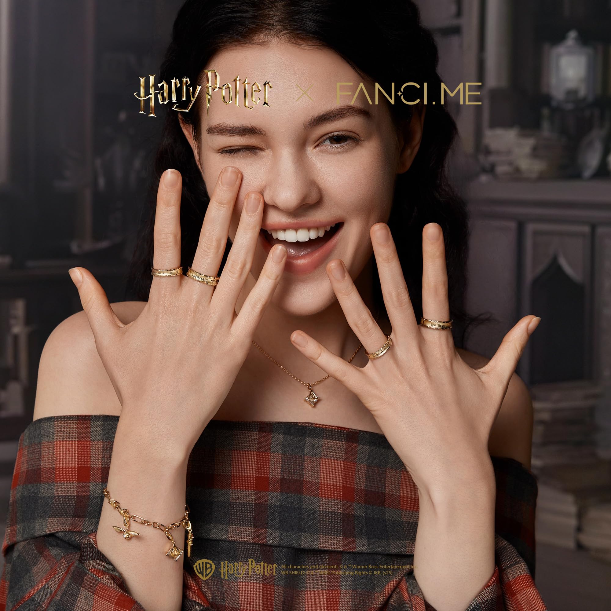 FANCIME x Harry Potter Collaboration – House Ring – Argento, regalo per donne ragazze uomini