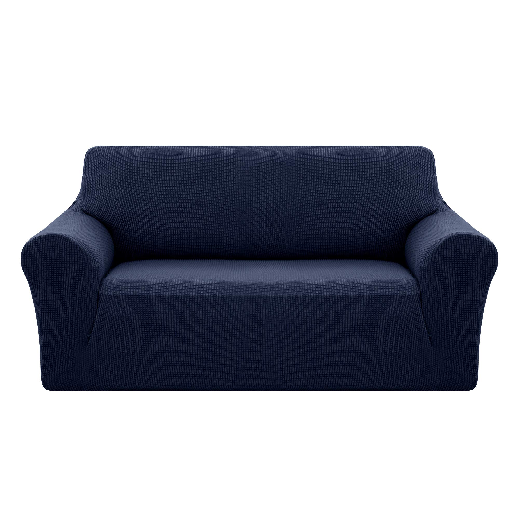 Deconovo Copridivano 2 Posti in Elastico Moderne Fodera Protettiva Divano Universale con Braccioli per Divano Blu Navy