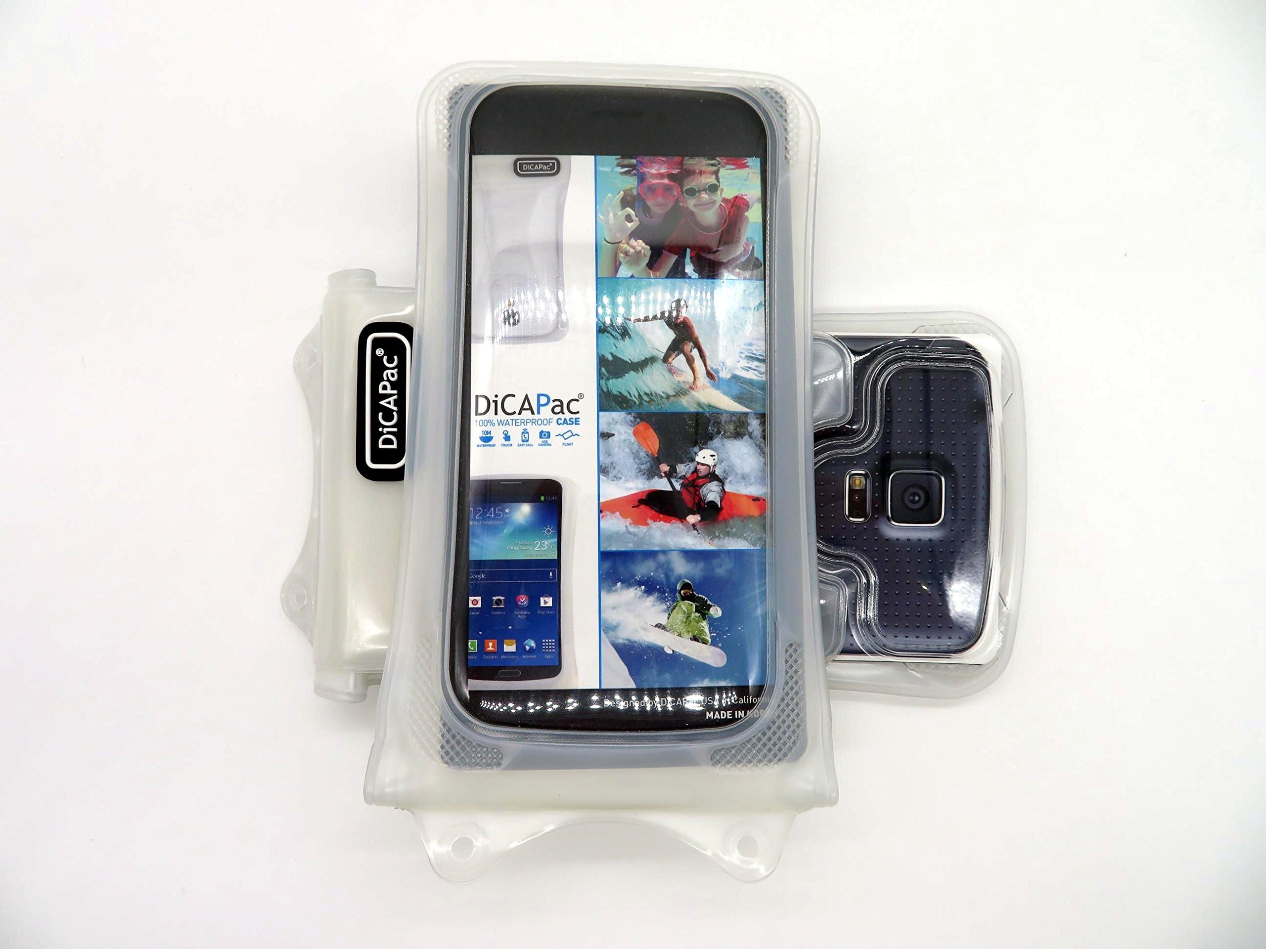 DiCAPac WP-C1 Universal Waterproof Case for Xolo Q900/Q900s/Q900s Plus/Q900T/Win Q900s in White (Double Velcro Locking System; IPX8 Certified Underwater Protection up to 10M; Built-in Airbag Floats & Protects Device; Super Clear Polycarbonate Photo Lens; Included Neck Strap)