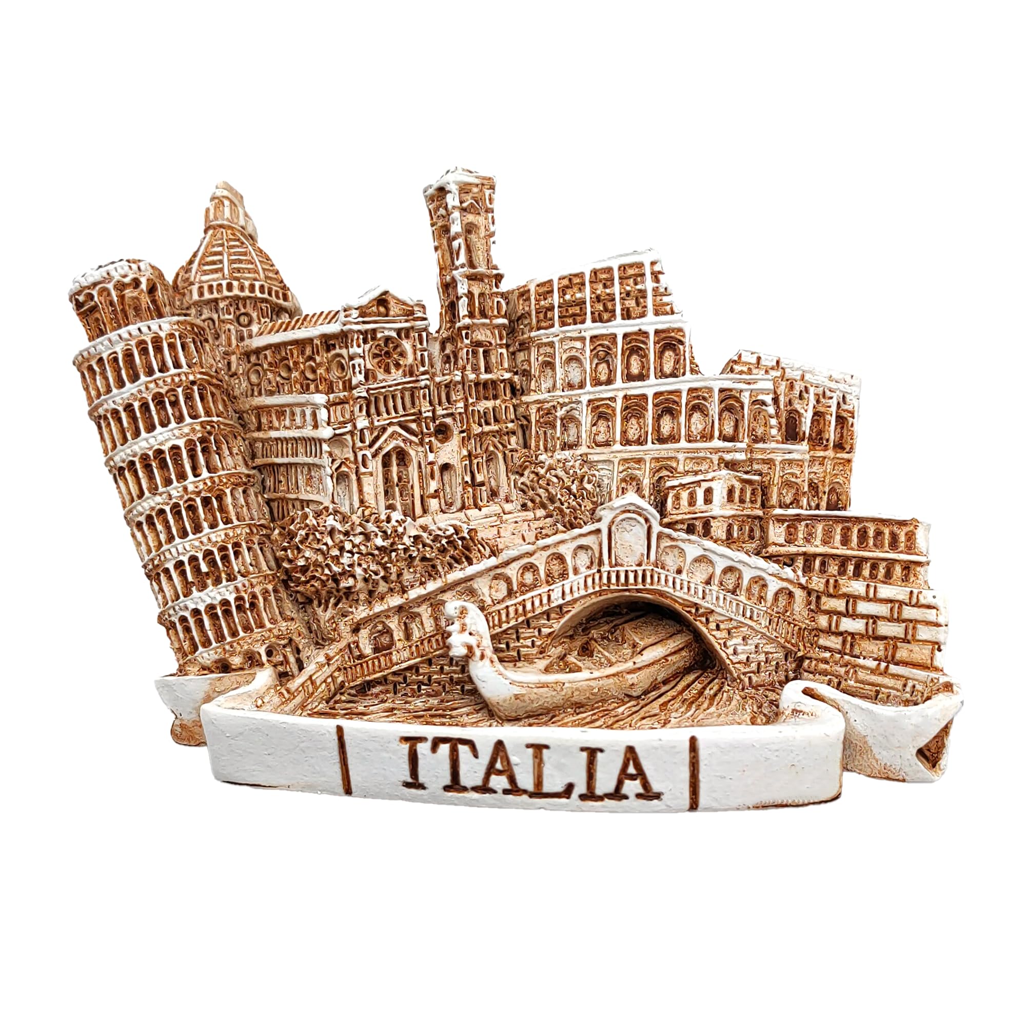 Leddy Living Green / White / Red 3D Decorative Fridge Magnet Italian Cities Rome Florence Milan Venice Pisa Souvenir Artistic Souvenir In Antique Vintage Resin Gift Idea Magnetic Whiteboard Home Kitchen Office