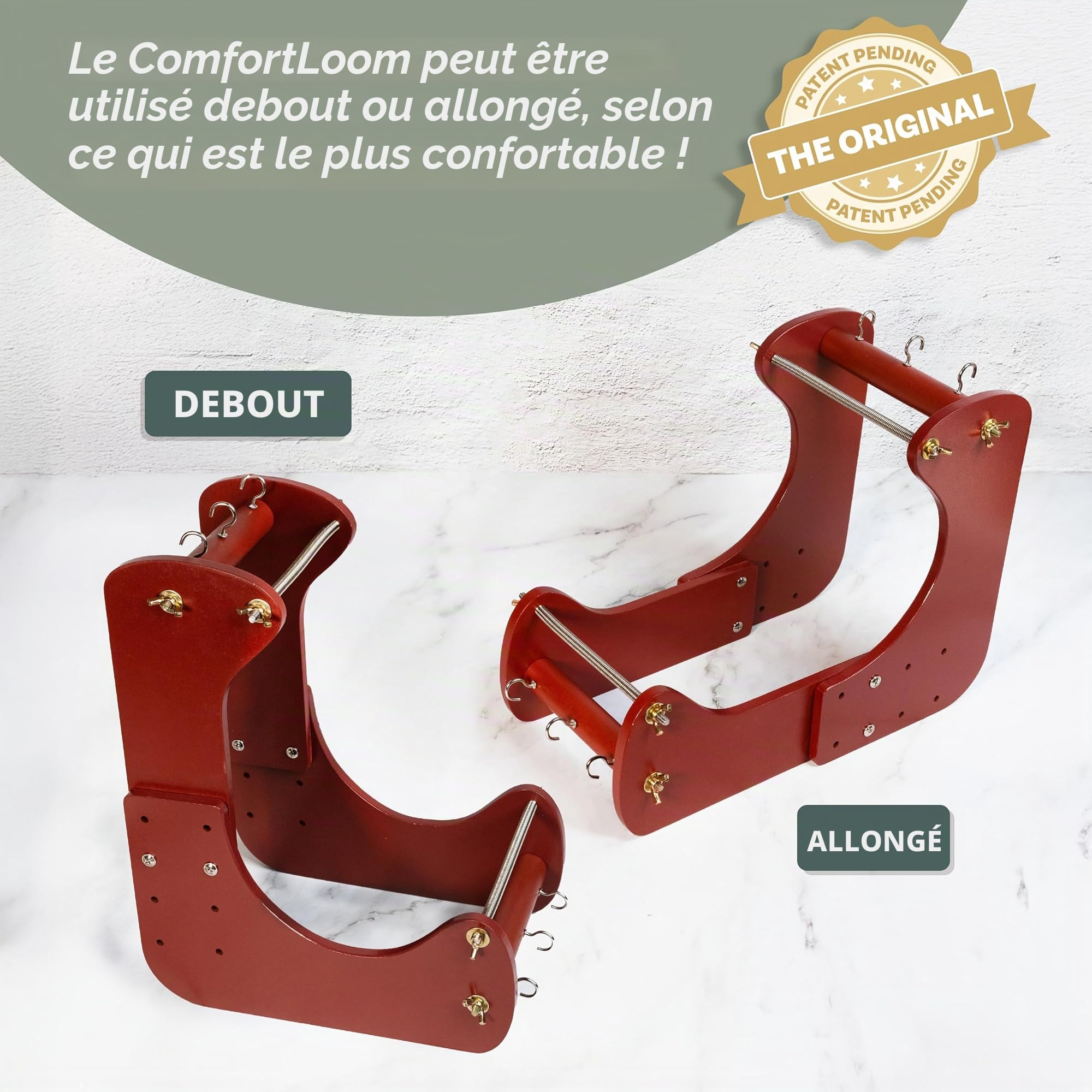 The Beadsmith ComfortLoom - Métier à perles réglable avec 4 réglages de longueur - Design ergonomique incliné - Zone de travail de 19,1 cm à 26,7 cm - Avec instructions illustrées (français non