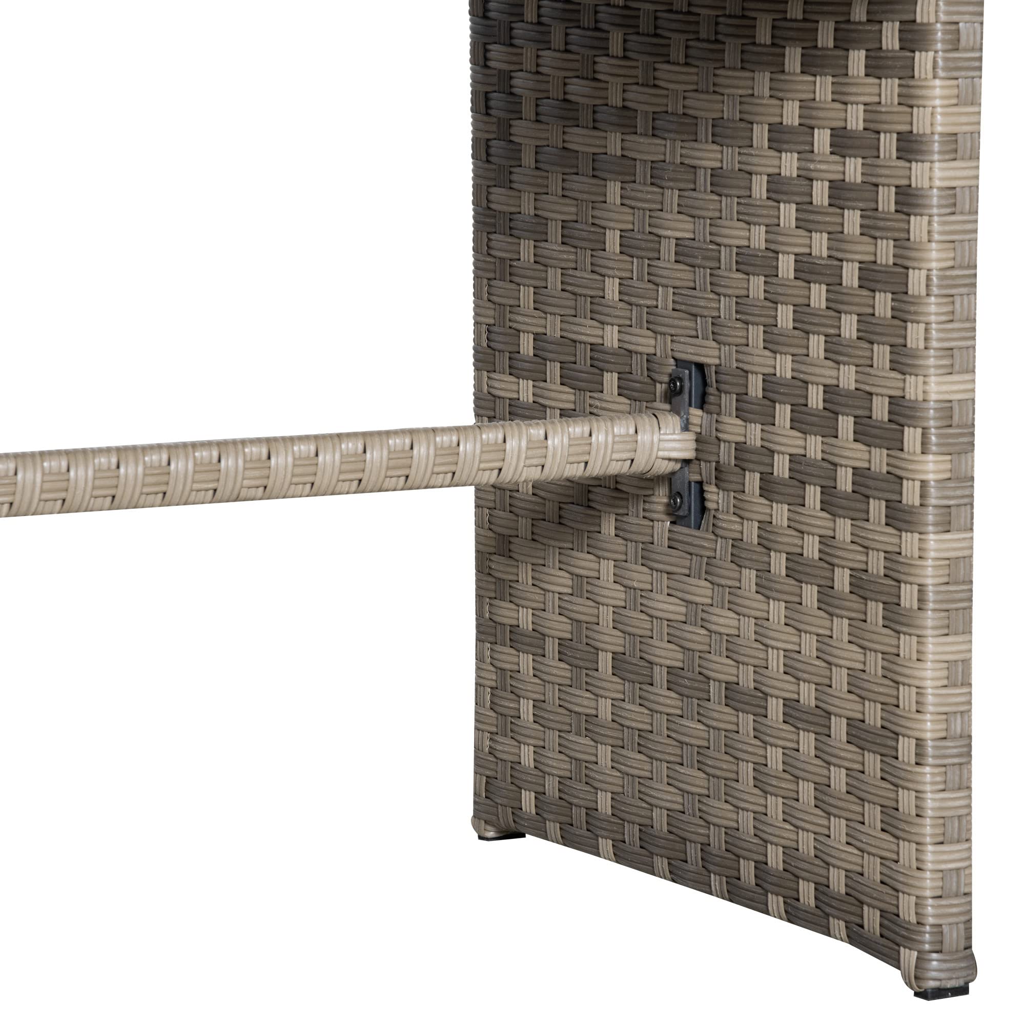 Outsunny Set Mobile da Giardino 6 Pezzi in Rattan PE, Salotto con Divano 3 Posti, 2 Poltrone, 2 Sgabelli e Tavolo, Cuscini Sfoderabili, Grigio
