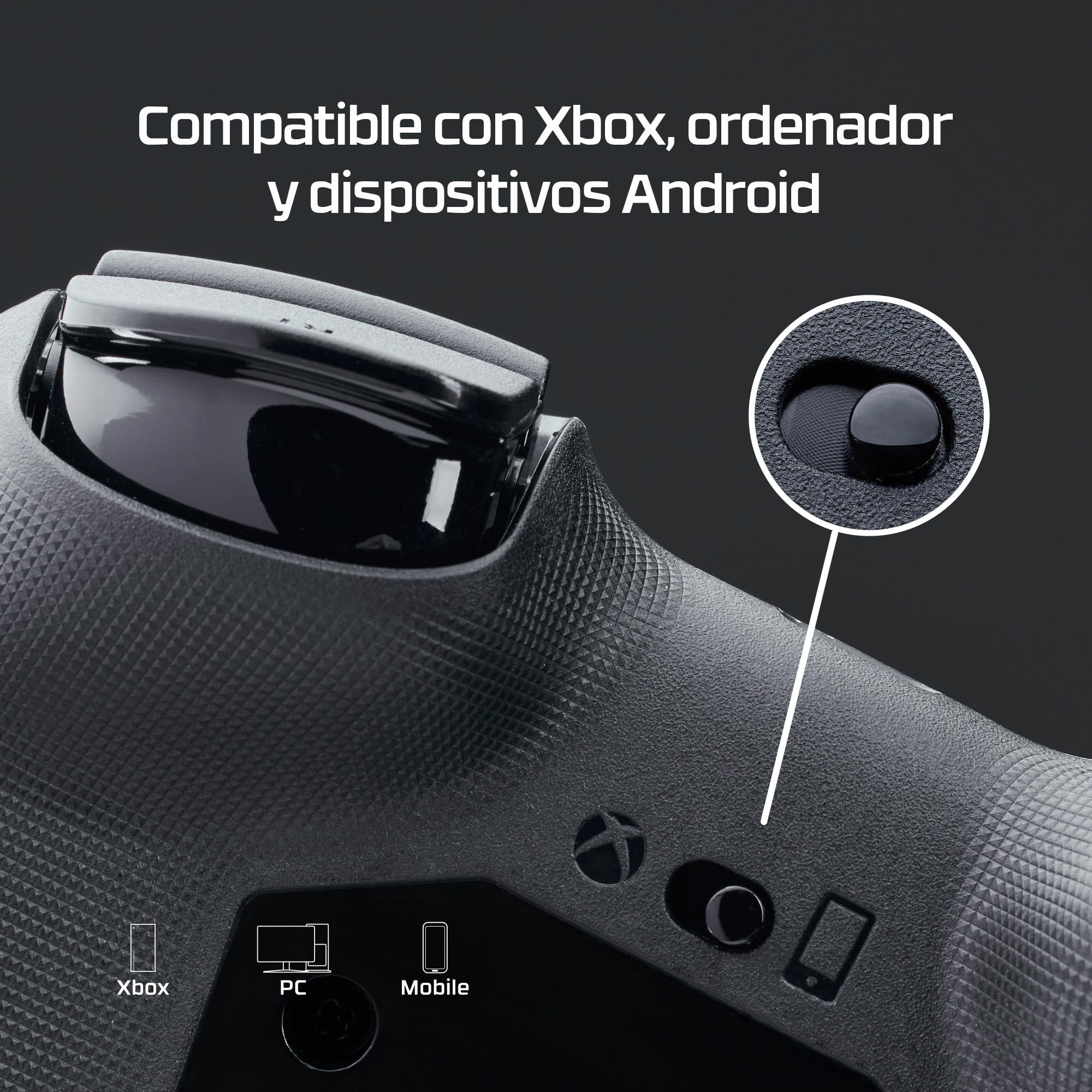 HyperX Clutch Tanto - Mando gaming mini compacto con lincencia de Xbox | Series X|S, funcionalidad completa, botones estándar, cable convertible, diseño ergonómico, Color negro