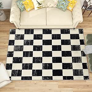 Amazon.com: SherAvant Checkered Rug Nursery - 3x4 Rug - Checkered Rug ...