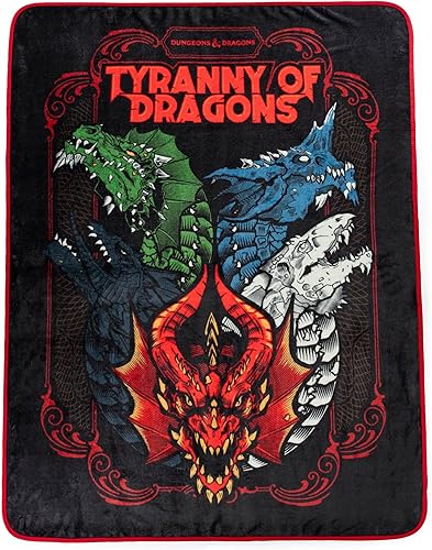 Miniatura 1 de Jay Franco Manta de tiranía de dragones de Dungeons & Dragons, mide 46 x 60 pulgadas, ropa de cama para niños, forro polar súper suave