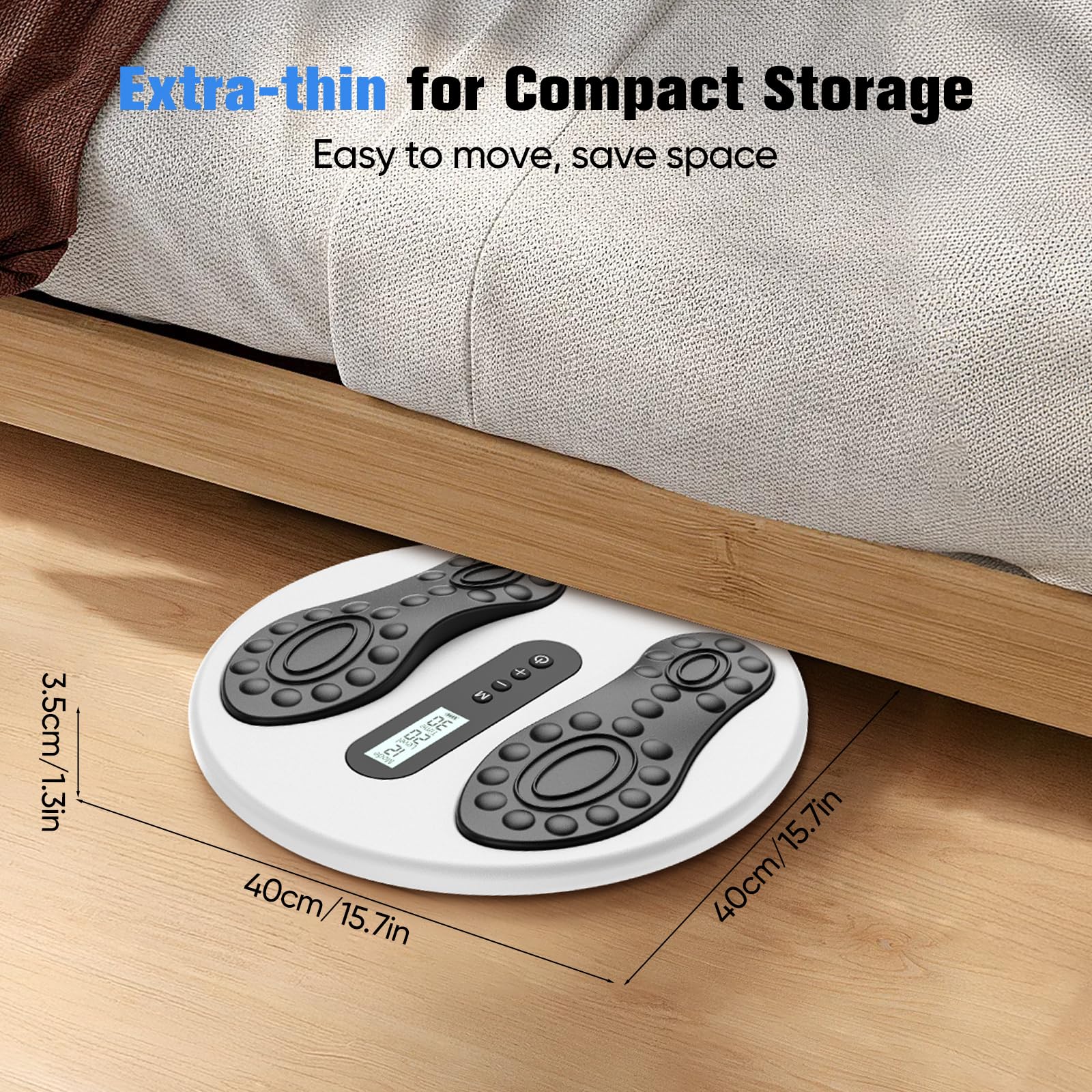 Estimulador de circulación para pies y piernas, masajeador de pies EMS con 8 almohadillas TENS, 12 modos y 20 niveles de intensidad, masajeador de pies eléctrico alivia neuropatías y circulación