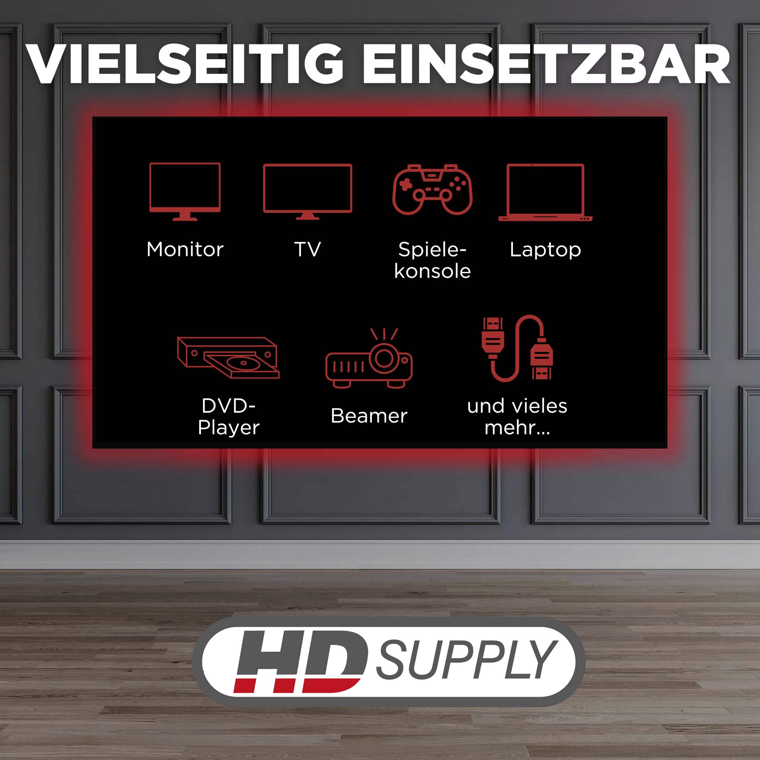 HDSupply Kabel HDMI o wysokiej prędkości z Ethernetem, HDMI A męski na DVI 18+1, podwójnie ekranowane, pozłacane styki