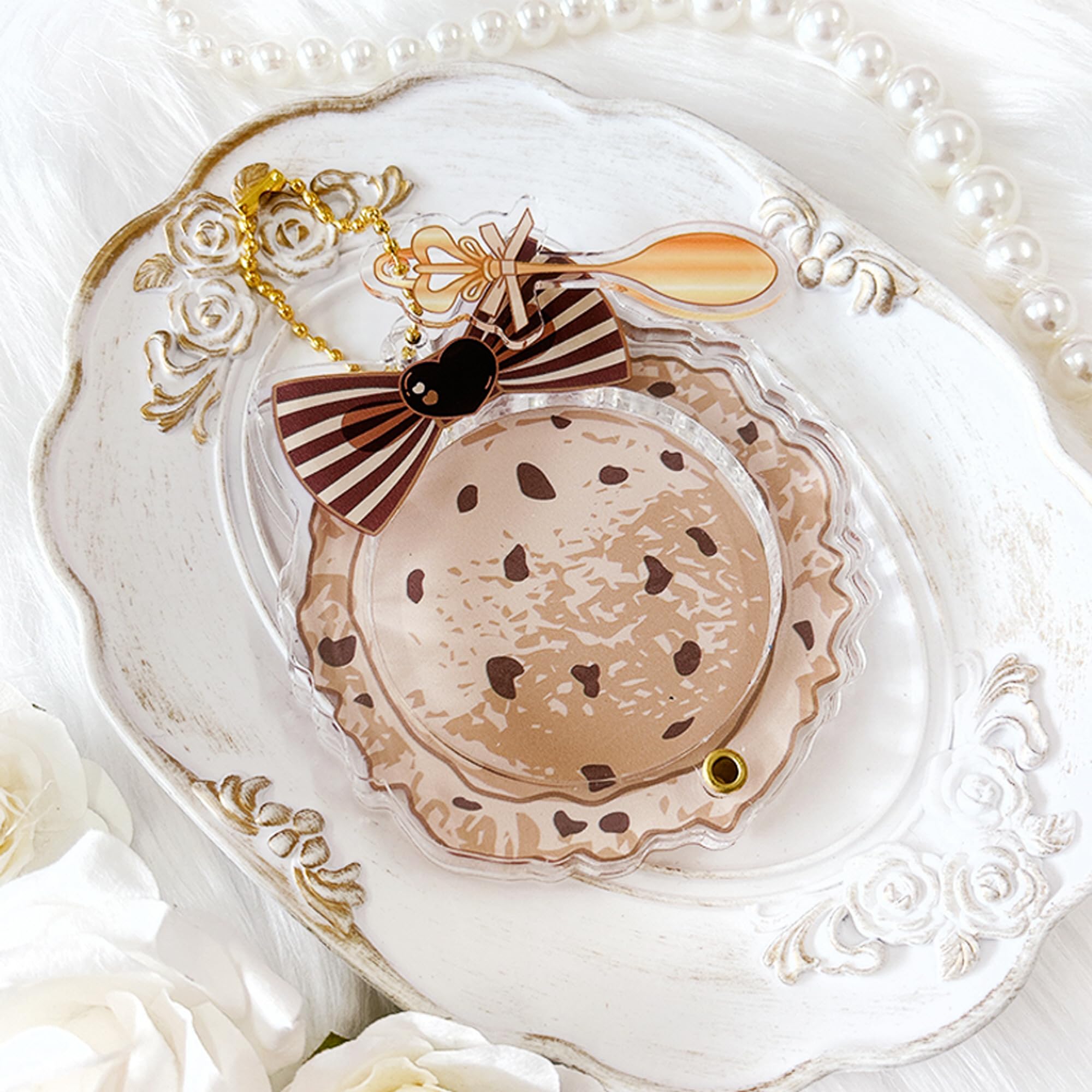 チャーム付き缶バッジ用アクリルフレーム【アイス】推し活 オタ活 小物入れ アクスタケース アニメグッズ収納、飾り g.triger ジートリガー ブラウン [並行輸入品]