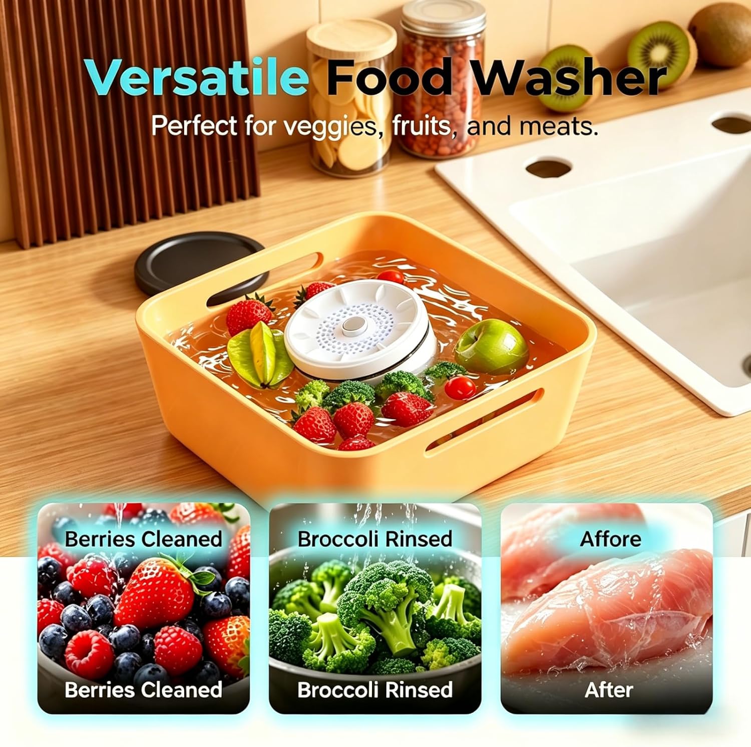 2026 Upgraded Titanium Electrolysis Fruit And Vegetable Washer,Waterproof Fruit Cleaner Spinner & Portable Produce Purifier Device,Sink Mount Fruit Cleaner For Daily Kitchen Produce Deep Cleaning (2)