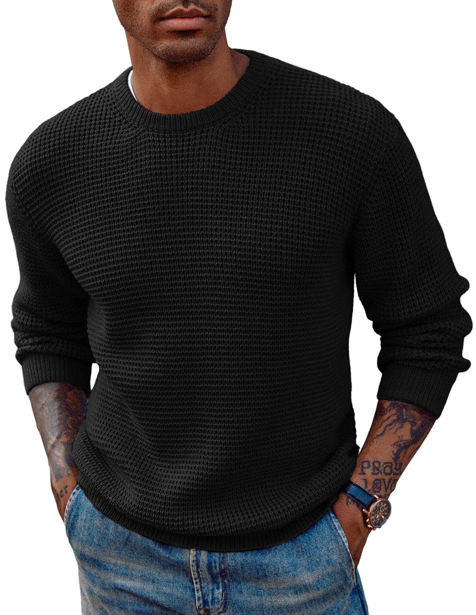 PJ PAUL JONES Pullover Herren Winter Warm mit Rundhals Sweater Langarm