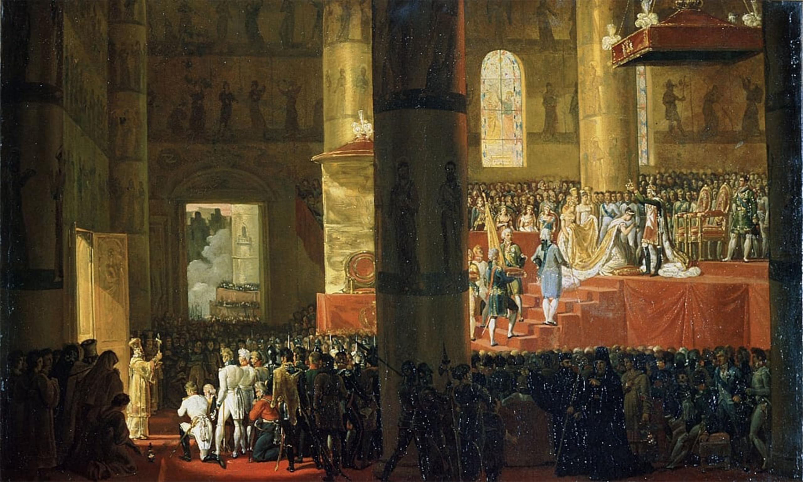 ARTXLXXBN Famous Painting Art Wall Decor Abstract Art Picture the Coronation of the Empress Maria Feodorovna on Th April by Emile Jean Horace Vernet Animal Pictures for Home Decor 60x90cm
