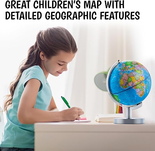 Miniatura 6 de USA Toyz Globo iluminado para el aprendizaje de los niños globos del mundo con soporte 3 en 1 STEM Kids Globe, luz nocturna constelación escritorio