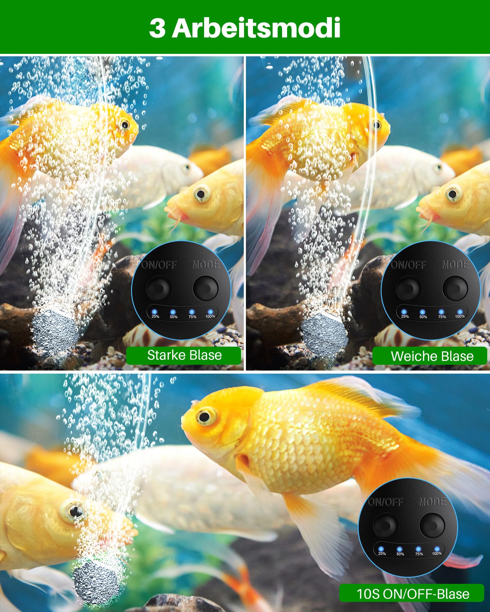 Biling Aérateur de Bassin Solaire 15W avec 4400mAh Batterie, Pompe à Air Solaire Double Sortie Fonctionne Jour et Nuit, Oxygénateur Étanche IPX5 pour Étang de Jardin, Aquarium, Bassin à Poissons