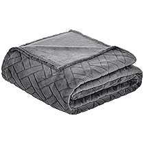 Amazon Basics Copriletto in pile con motivo a rilievo, colore grigio, 220 x 240 cm