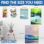 FIXSMITH Stretched Toile blanche blanche - 10x20 De pouce, 5 Pack,Primed Large Canvas,100% Coton,5/8 Profil de pouce de l'emballage de valeur supérieure pour les acryliques,huiles & Autres supports de peinture