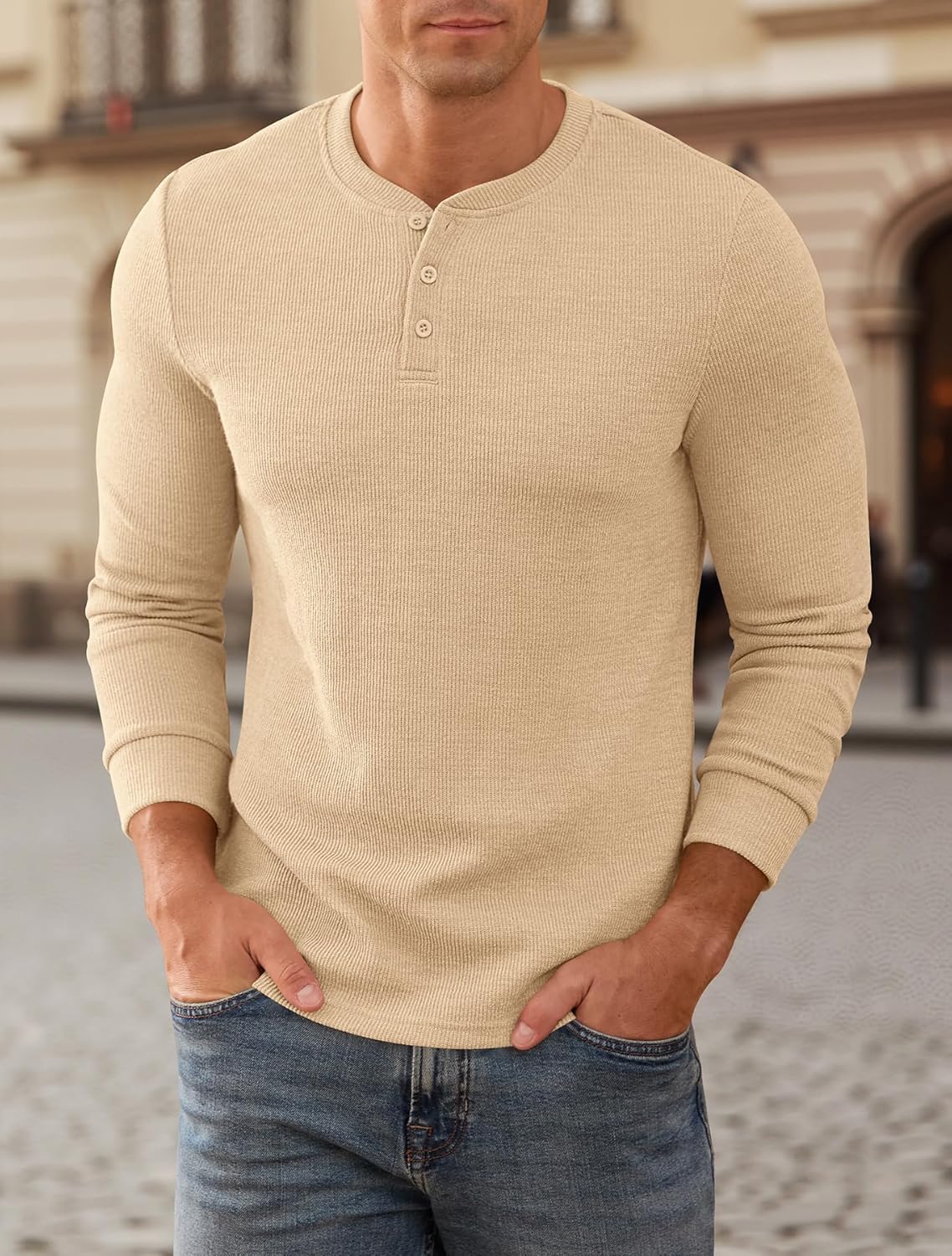 NITAGUT Men's Henley Shirts Long Sleeve Button T-Shirt Fashion Casual Pullover Shirt - Image 4