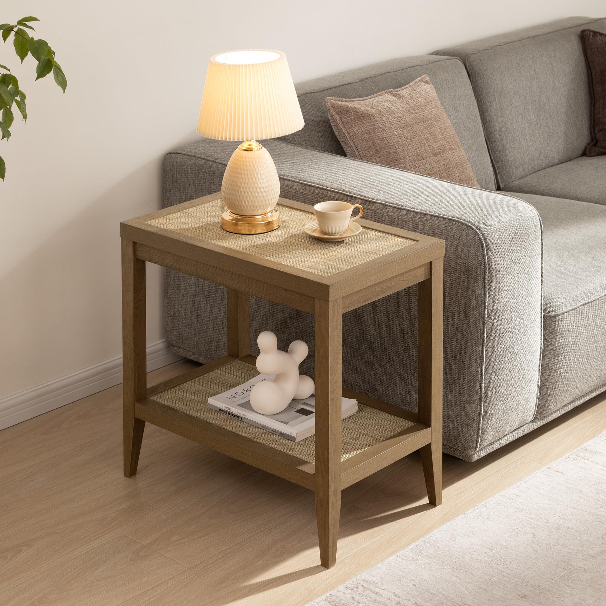 Amazon.com: SICOTAS Rattan Night Stand Bedside Table - Farmhouse
