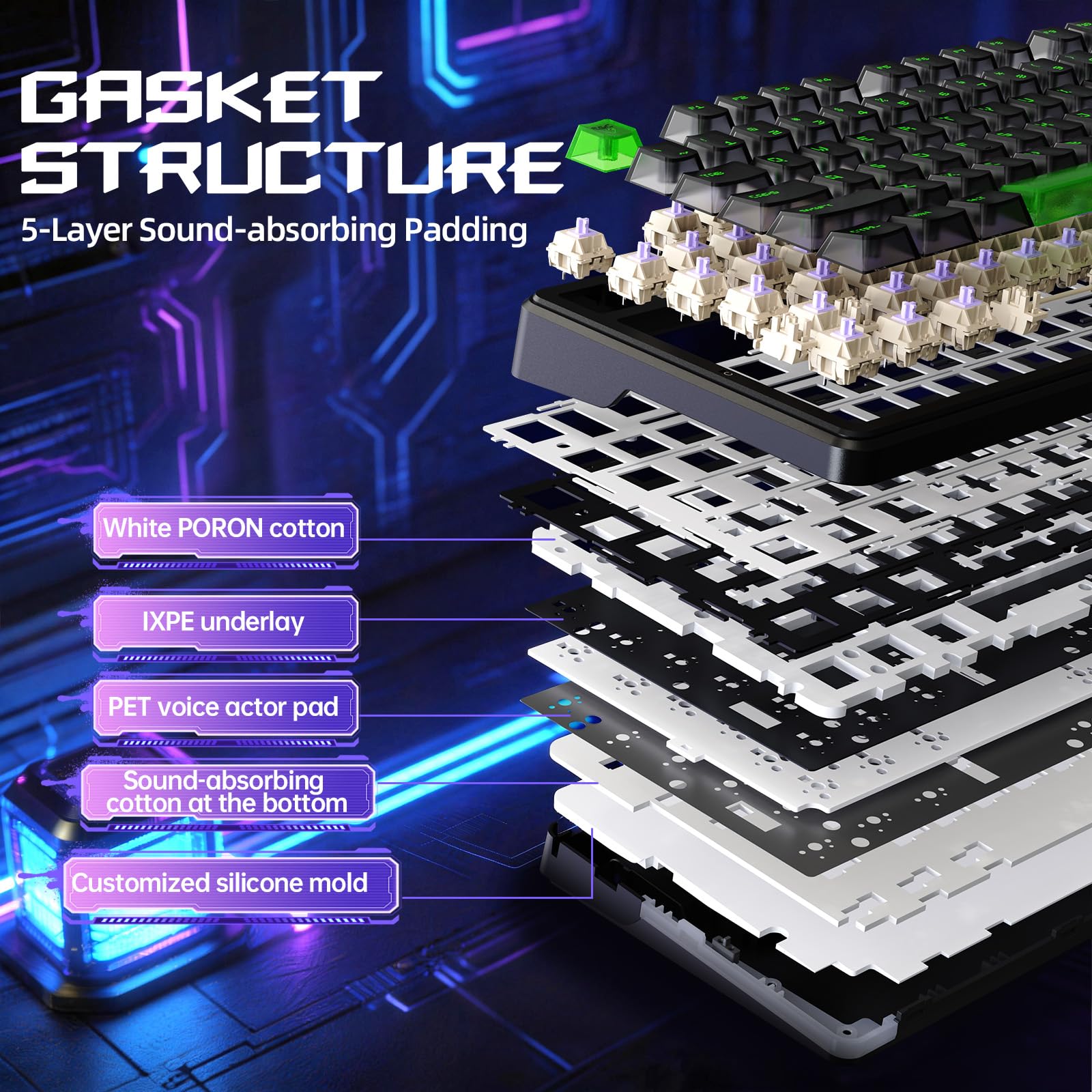 Amazon.com: ATTACK SHARK X87 Ultra 8K Mechanical Wireless Gaming