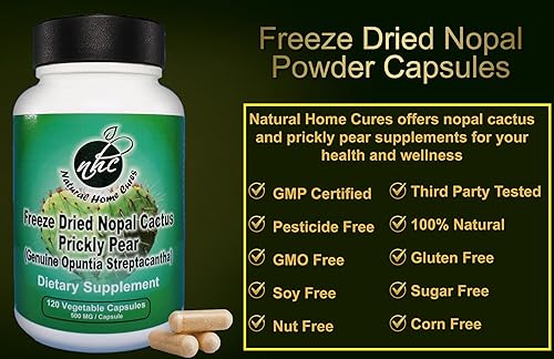 Miniatura 3 de Cápsulas de cactus Nopal – Extracto de tuna liofilizado – Suplemento de fibra para apoyo metabólico a la salud – Rico en betalaínas y nitratos – Sin