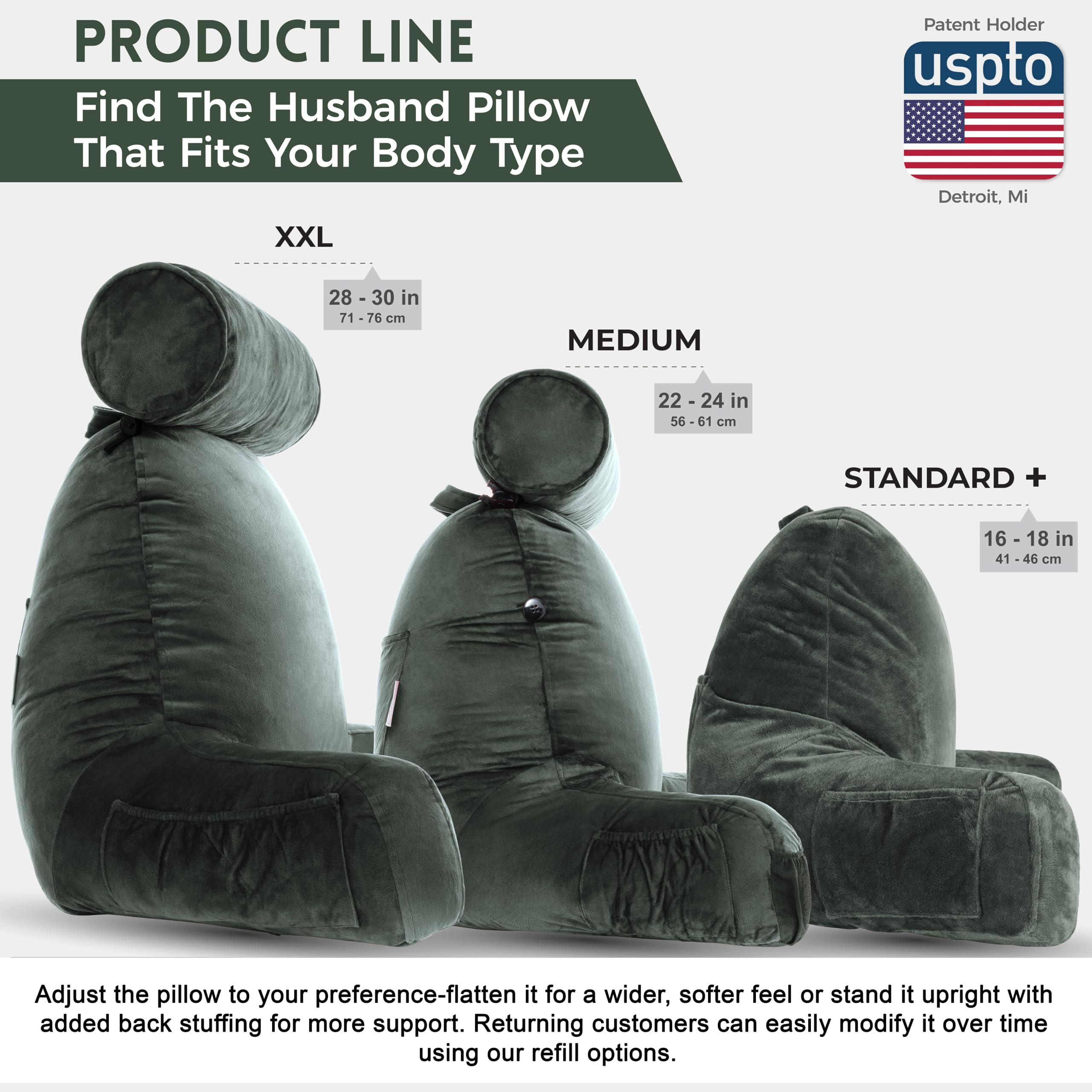 Amazon.com: Husband Pillow XXL – Reading Pillow Bed Chair with