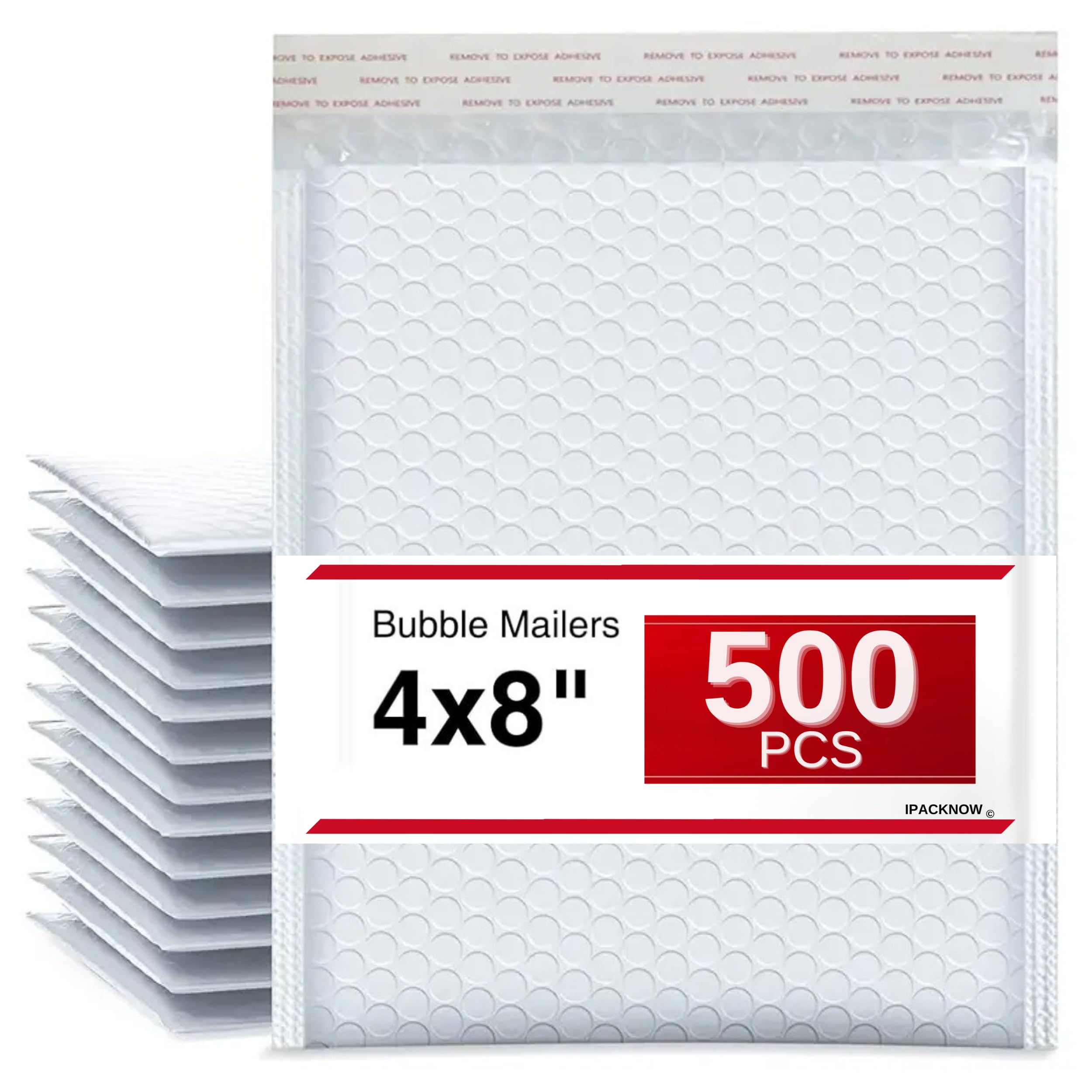 500 PC 4x8 Inches Poly Bubble Mailers Shipping Padded Envelopes Self Seal Waterproof Cushion Envelopes Waterproof Grey Usable 4x7" #000