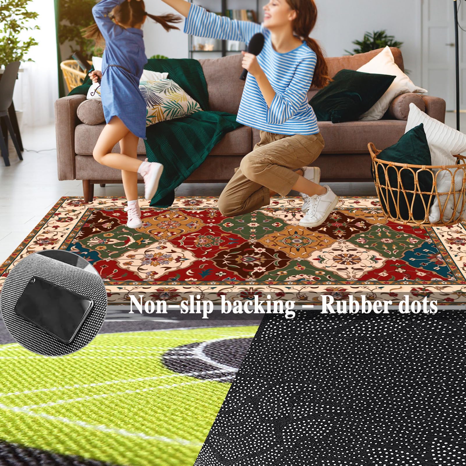 Tappetino Batteria, Tappeto per Batteria, Tappeto Insonorizzato Professionale, Elettronico Drum Tappeto, Drum Carpet Rugs, Tappeti Antiscivolo per Batteria, Tappeto per Tamburi Drum Rug 230 x 180 cm