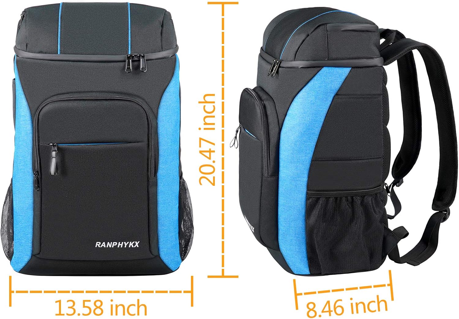 Cooler Backpack, Ranphykx Waterproof Backpack Cooler 45 Cans Large Capacity Leak-Proof Cooler Bag Lightweight Insulated Cooler for Picnics BBQs Beach Camping Fishing & Outdoor Activities