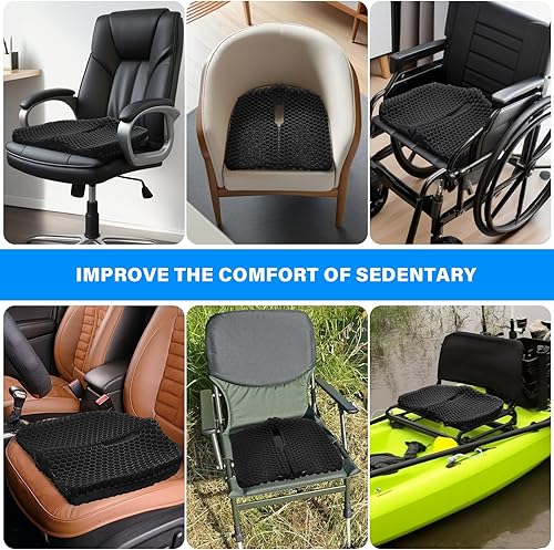 Miniatura 8 de Bilbear Cojín de asiento de gel para kayak, antideslizante, impermeable, cojín de asiento de gel transpirable para sentarse durante mucho tiempo en