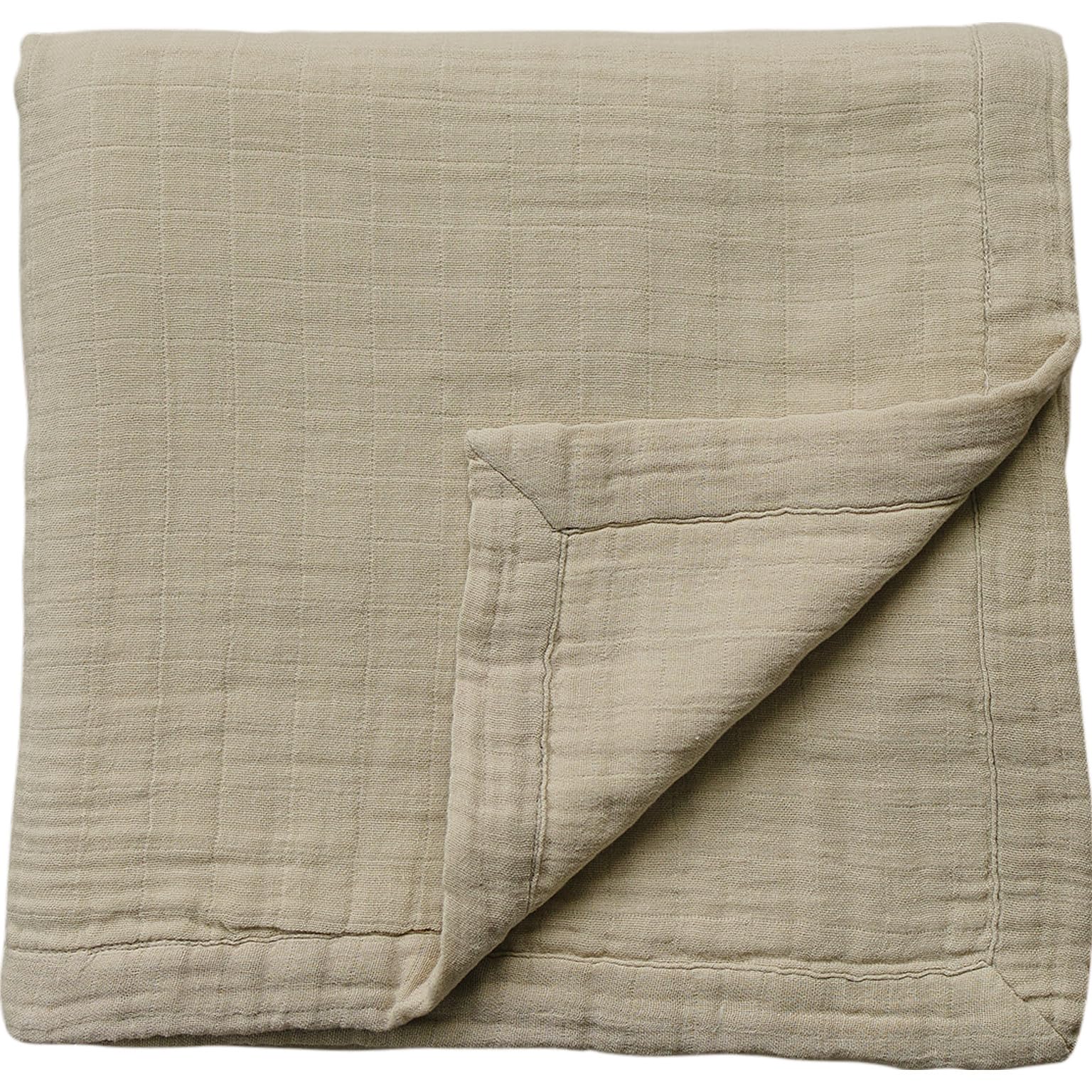 Mebie Baby Muslin Quilt, Oatmeal, 100% Cotton Baby Blanket for Girls &amp; Boys, Newborns to Toddler, Soft Swaddle Blanket, 47"x47"