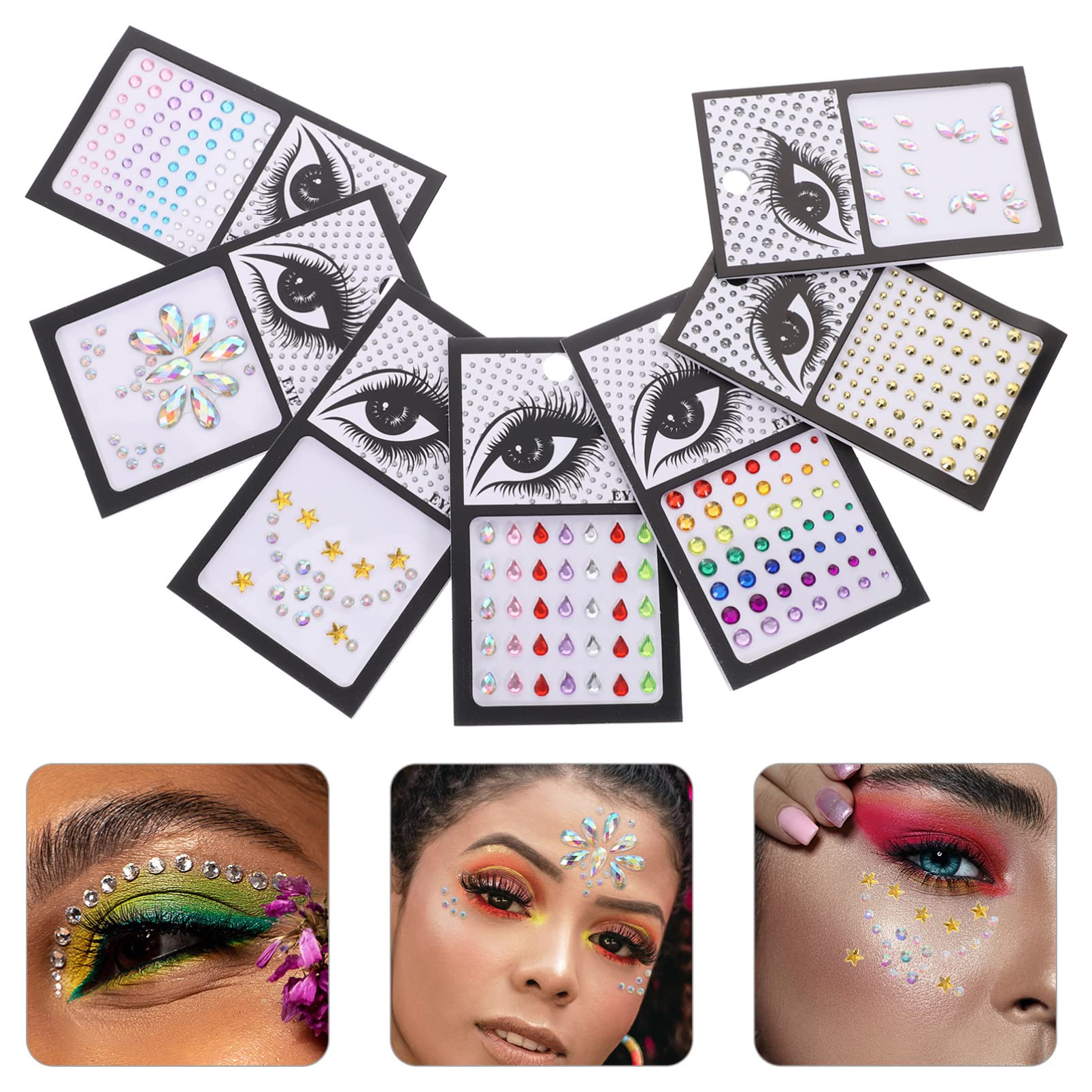 FOMIYES 28 Juegos Pegatinas Autoadhesivas De Gemas Suministros Para Disfraces De Fiesta De Halloween Pegatinas De Cristal Adhesivo Para El Cuerpo Constituir 3d Acrílico Joyas De Gemas