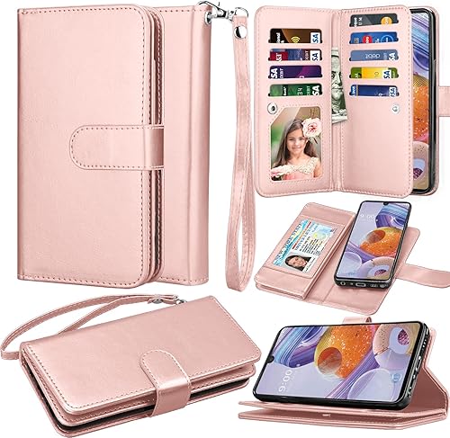 Takfox - Funda para LG Stylo 6, funda tipo cartera para LG Stylo 6, piel sintética, multiusos, ranuras para tarjetas de crédito, soporte para