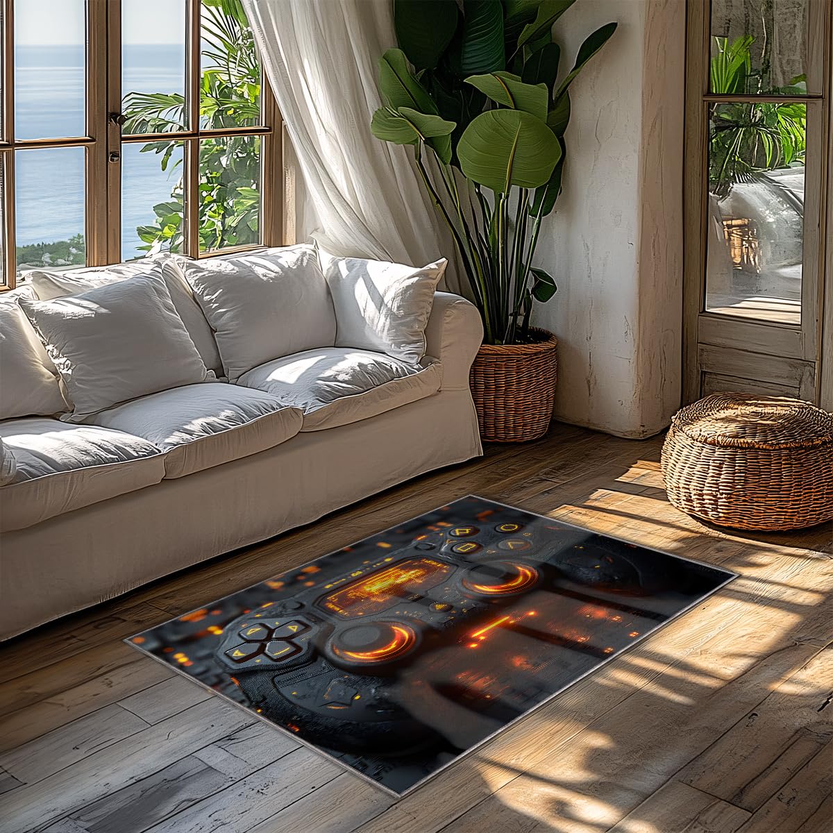 Tapis de manette de jeu fille de 80x120cm pour aménager un coin gaming cosy