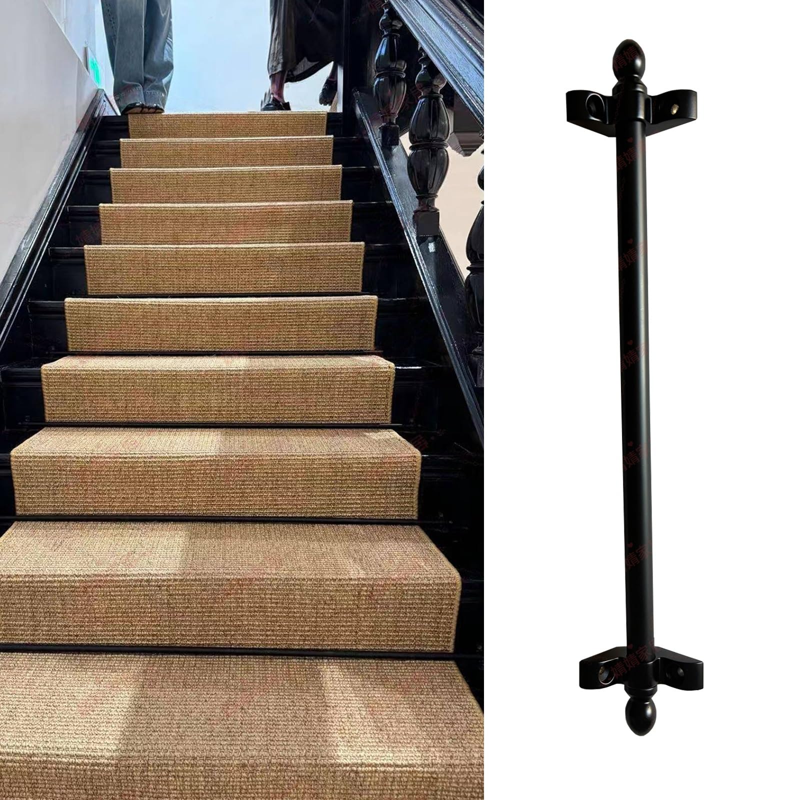 Barras de escalera para alfombras que evitan resbalones en peldaños interiores y exteriores