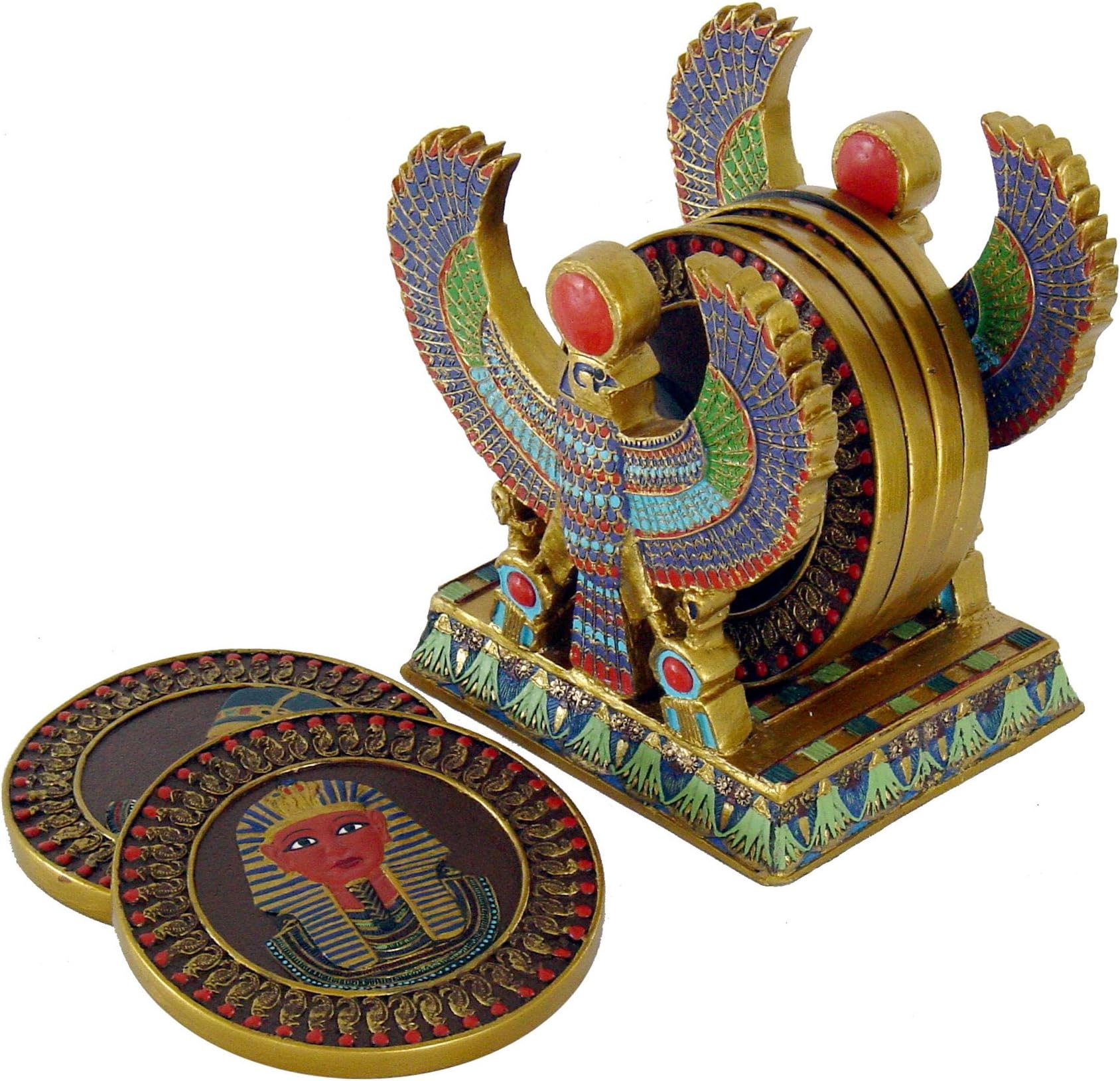 EGYPTIAN COASTER SET 5-1/2"H, 93490 BY ACK