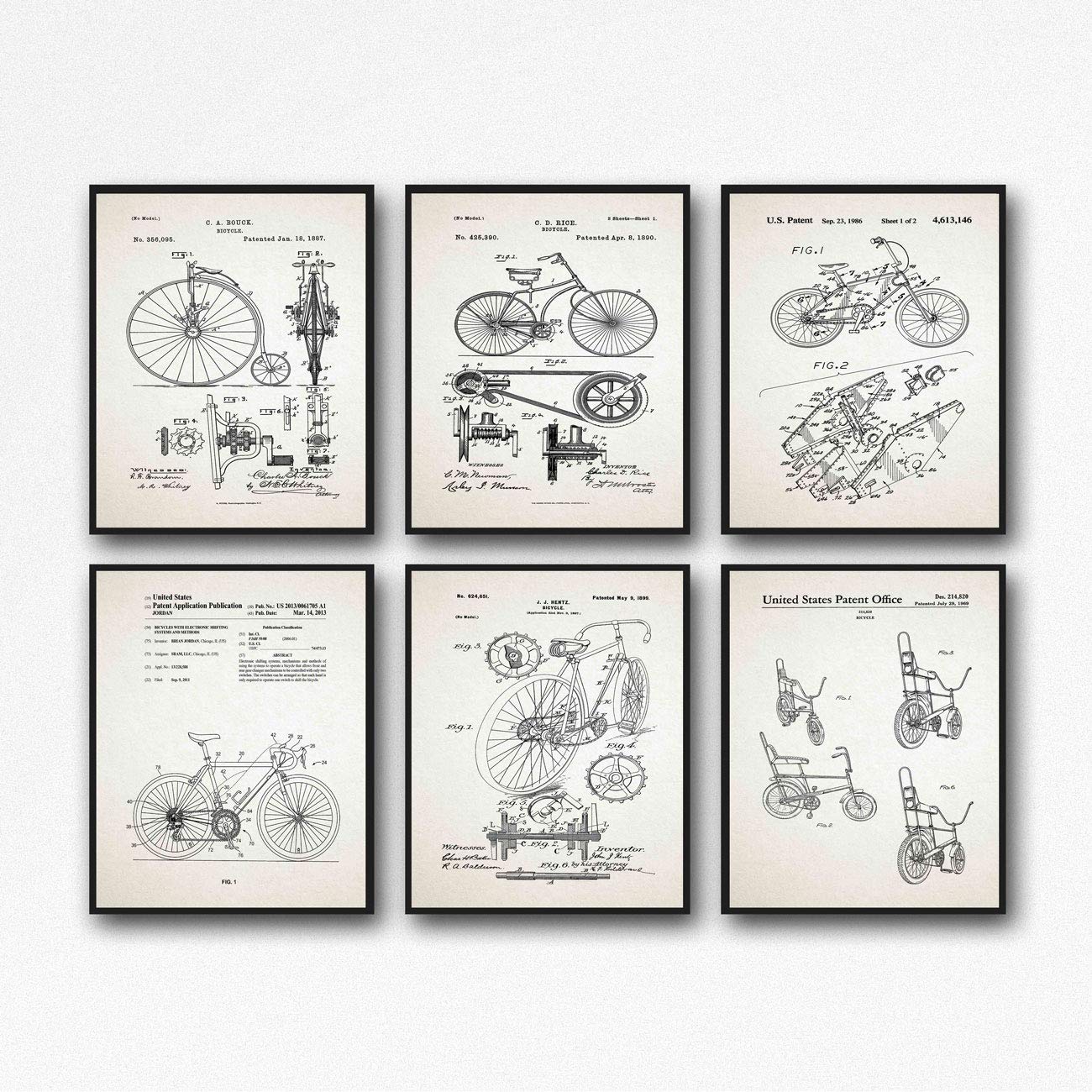 Affiche vélo rétro décoration murale ivoire pour salon et atelier de cyclisme