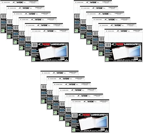 Miniatura 45 de ROARING SPRING Wide Landscape Legal Pad, amarillo canario, 2 blocs, 11 x 9.5 pulgadas, a rayas universitarias con margen, papel reciclado de 20